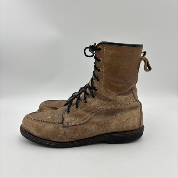 Vintage 60s Stalwarts The Year Round Boot Moc Toe Leather Hunting Boots Men\'s 9 main image 7
